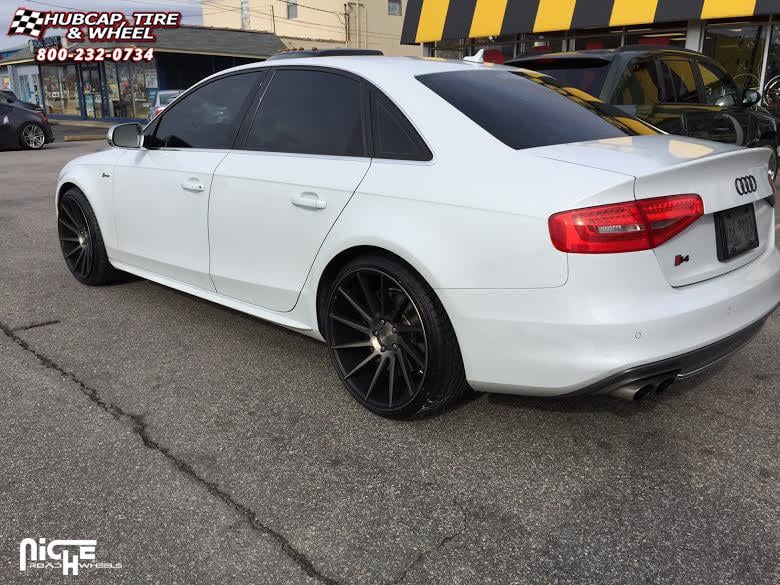 vehicle gallery/audi s4 niche surge m114  Black & Machined w/ Dark Tint wheels and rims